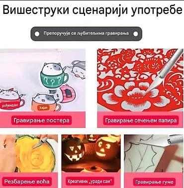 Sečice: Nov komplet oštrih hobi noževa 12 kom, sa drškom — 3