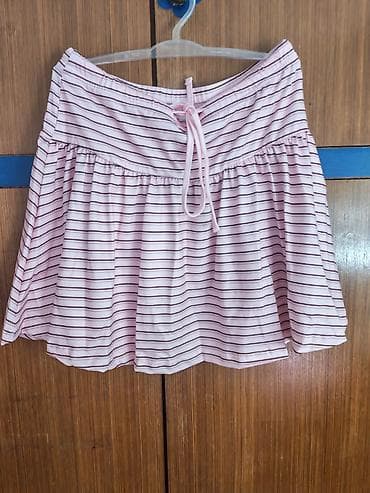 pull: Ženski komplet u nežno roze boji sa tankim prugama, sastoji se od polo — 3