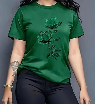 starke bele: Ženska majica kratkih rukava – tamnozelena - Boja: tamno zelena - — 2