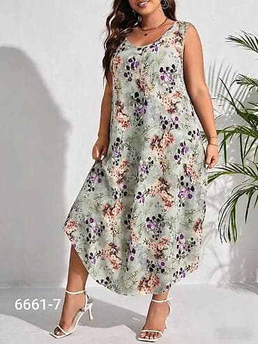 Ženska obuća: Ženska letnja haljina bez rukava, model 6661-7 gs - Kroj: ležeran — 2