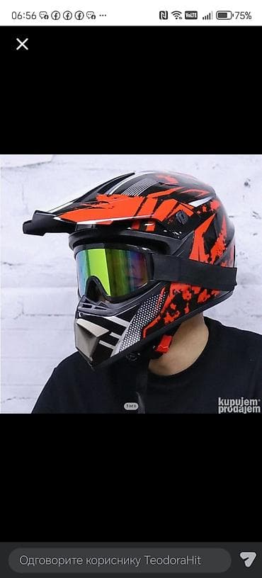 ranac crni: Kros/motokros integralna kaciga sa opremom - Tip: integralna kaciga — 2