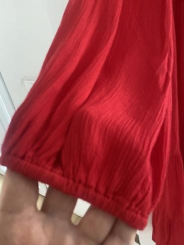pull i bear: Duga crvena haljina – Flash Woman, veličina XL - Model: boho/oversize — 6
