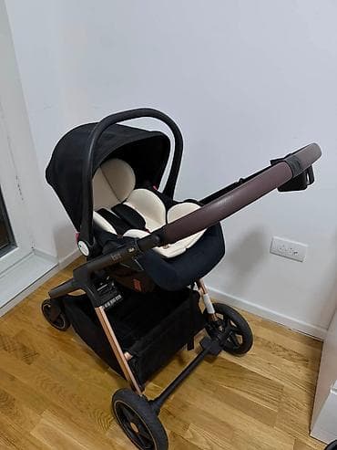 beba paun: Kolica za bebe – 2 u 1 (ram + korpa za novorođenče) - Elegantna crna — 7