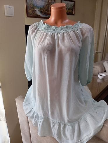 torbe za mame zara: Ženska tunika/bluza u nežno mentol zelenoj boji.Tunika za plazu. - — 1