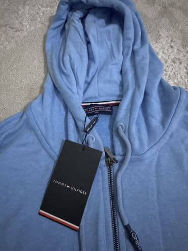 3 decembar duks: Sweatshirt, XL (EU 54), Tommy Hilfiger, color - Light blue, With a hood — 4