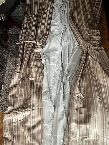 pinterest zavese za dnevnu sobu: Zavese sa prugama – komplet sa povezima. Duzina 2500 - Materijal — 4
