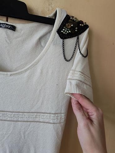 balextra haljine: Bela pletena haljina kratkih rukava – brend Azim. - Materijal: mekana — 4