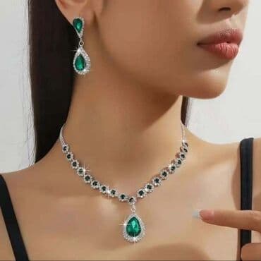 srebrna ogrlica sa krsticem: Set: Earrings, Necklace — 1