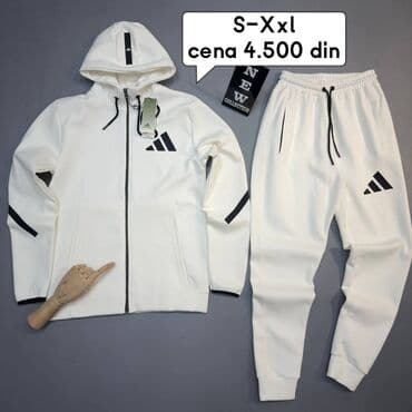 trenerke 92: Komplet, 2XL, L, M, Adidas, bоја - Siva, Pamuk — 5