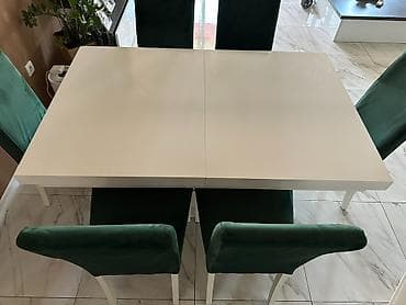 forma ideale duseci za francuski lezaj: Rasklopivi sto sa 6 stolica (+12 presvlaka) Prodajem 6 stolica i sto — 3
