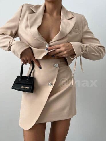 komplet suknja sako: New,,Classic-Two’’Suit/SetVelicine:S M L(Suknja+ Sako) Boje:Bez i Crna — 3