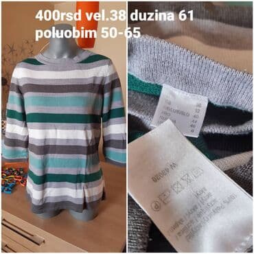 minđuše sa biserima: M (EU 38), Vez, Jednobojni, Prugasti — 11