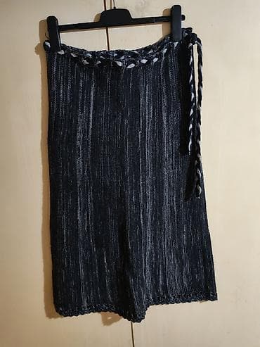 Pletena suknja sa vezivanjem - Ručno pletena suknja u tamno