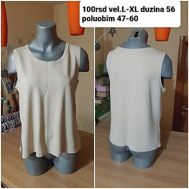 Topovi: Bezrukavni bež top/majica bez rukava - Veličina: L–XL - Dužina: 56 cm — 1
