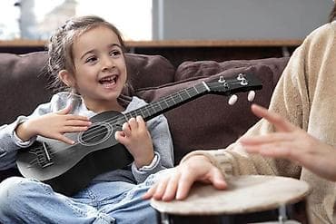 Kreativne i edukativne igračke: Ukulele gitara za decu – 4 žice, crna Šifra proizvoda: MF019D — 3