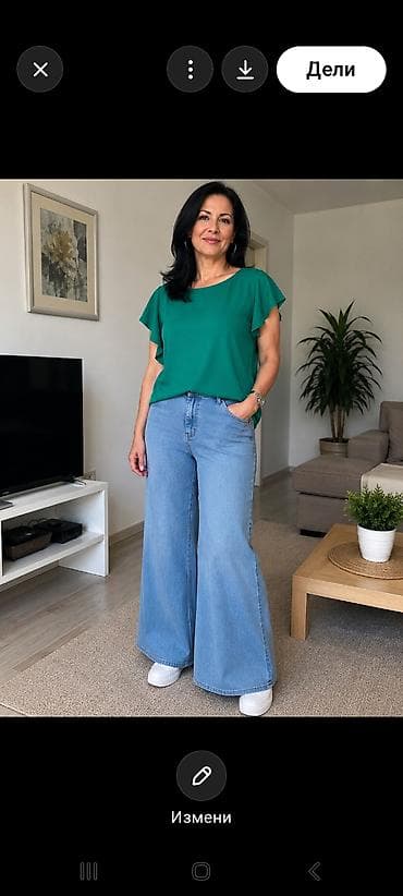 pantalone i patike: Ženske farmerke – široke nogavice (wide leg) - Kroj: visok struk — 1