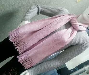 pleteni šalovi za zimu: One size, Vuna, bоја - Roze — 2