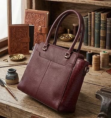 Elegantna kožna torba – bordo boje - Materijal: prirodna koža sa na lalafo.rs Elegantna kožna torba – bordo boje - Materijal: prirodna koža sa