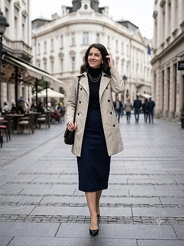 papuce ugg: Ženski bež trench kaput – United Colors of Benetton - Klasičan — 2
