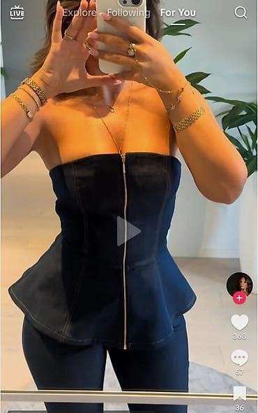 korseti elegantni: Zara trendi teksas korset vel. S– bez bretela, sa peplum krojem - — 1