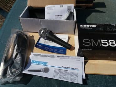 Zvučnici i stereo sistemi: Shure SM-58, nov mikrofon sa kablom i drzacem. fixno 40e. (ovi — 5