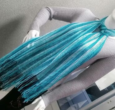 Wraps: Šal/pašmina u nijansama tirkizne i svetloplave sa metalik sjajem. - — 3