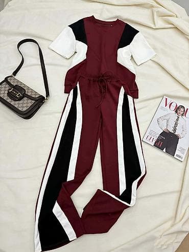 Gornji i donji deo: Dvodelni komplet majica s kratkim rukavima i široke trenerke ravnog — 3