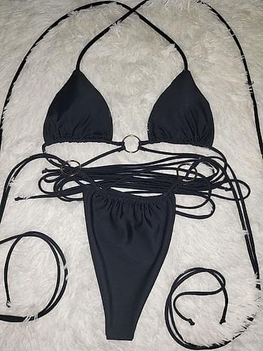 Lične stvari: Dvodijelni ženski bikini set sa prstenovima i dugim trakama za — 3