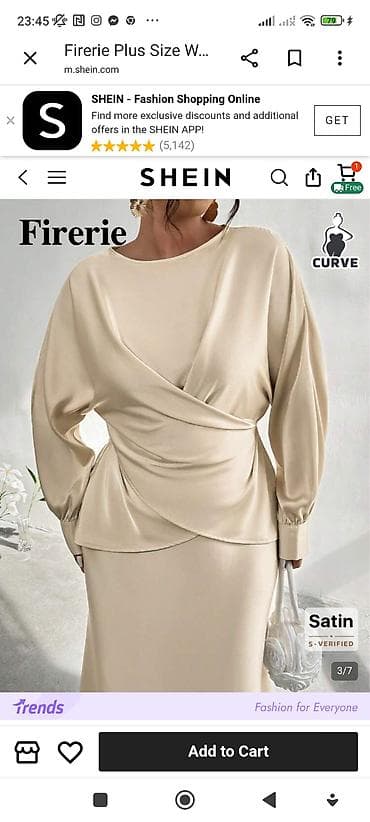 plus size: Duga elegantna satenska haljina Firerie (Curve kolekcija) - — 4
