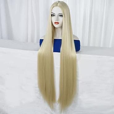 versace sat cena: Ultra duga ravna perika – platinasto plava, 106,7 cm (42 inča) - Tip — 5