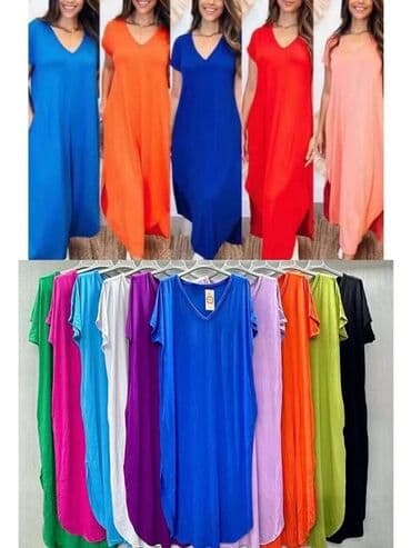 haljine od rebrastog pamuka: One size, color - Multicolored, Oversize, Short sleeves — 1