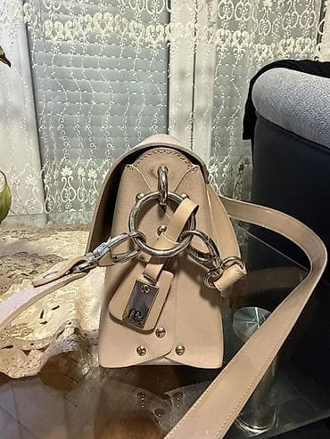 srebro mindjuse: Elegantna ženska torba preko ramena – bež/nuance pudera - Materijal — 2