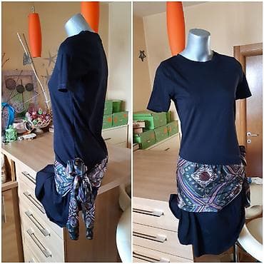 Muška obuća: Zara haljina, model Basic, crna, kratkih rukava sa okruglim izrezom — 2