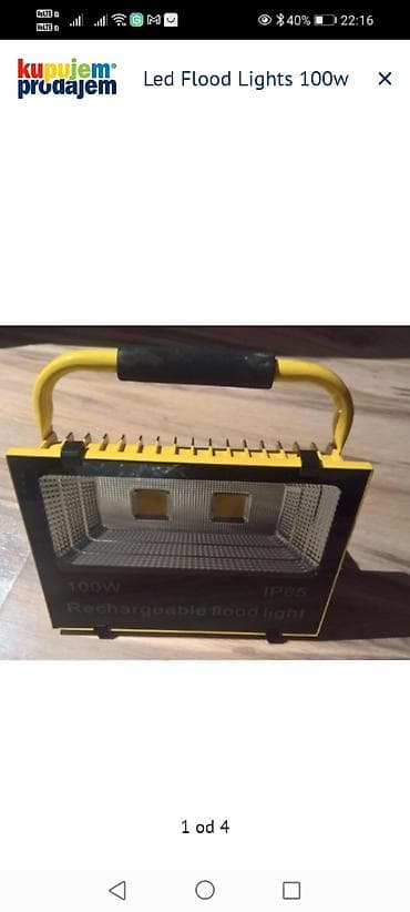 LED reflektor 100W – punjivi, IP65 - Snaga: 100 W - Izvor svetla: LED