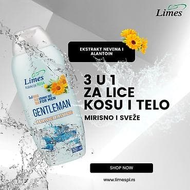 GENTLEMAN ➡️Muški gel za tuširanje 3 u 1, sa nevenom i alantoinom. Za