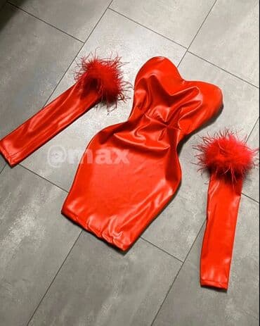 svecane haljinice: New,,BENGA’’Leather dress +RukaviceVelicine:S M L Model Dostupan u — 1