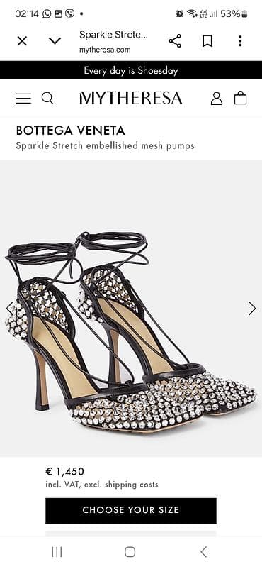 nike patike 270: Bottega Veneta Sparkle Stretch ukrašene mrežaste salonke - Model — 5