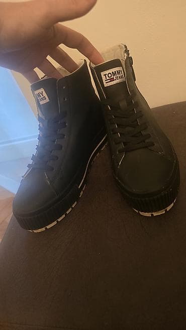 mokasine prevrnuta koza: Čizme, 37, bоја - Crna — 2