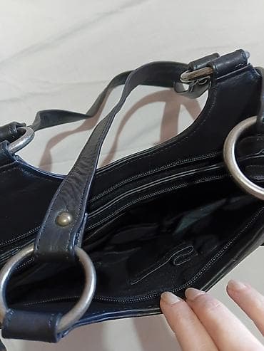 deichmann torbe: DIAMOND LINE ženska torba – crna, od prirodne kože - Materijal: meka — 5