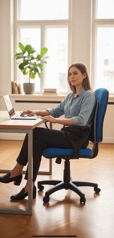 Ergonomska stolica na točkićima - Tapacirano sedešte i naslon u na lalafo.rs Ergonomska stolica na točkićima - Tapacirano sedešte i naslon u