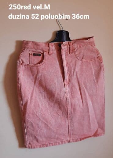 dugacke teksas suknje: M, Mini, bоја - Roze — 1