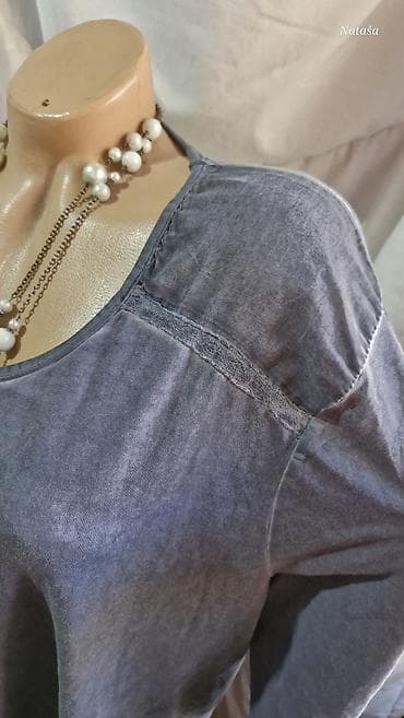 sexy bluza: 4XL Thea 700din Duža elegantna pamučna sa elastinom vidi leđa vrhunska — 2