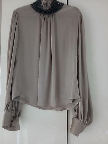 turske tunike: Elegantna ženska bluza boje taupe/svetlo bež. Detalji: - Lagana — 4