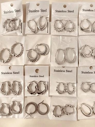 nakit kamen: Minđuše – od nerđajućeg čelika - Materijal: nerđajući čelik (inox) — 8