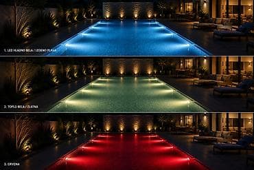 ormarici za kupatilo: RGB LED Podvodna Svetla za Bazen – Set 4 komada sa daljinskim — 1