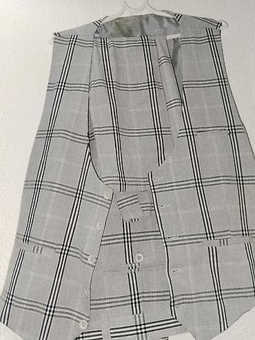 springfield farmerke muske: Muški prsluk sivo-kariranog dezena Elegantni komplet - Model: prsluk — 1