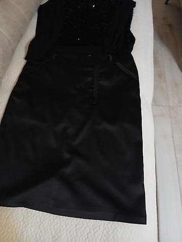 Džemperi, kardigani: Suknja od pravog satena do kolena br 42 i bluzica po zelji — 2