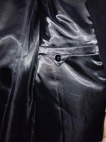 Sakoi: Crni dugi kaput sa postavom-nov bez etikete - Kroj: dugi, ravan kroj — 3