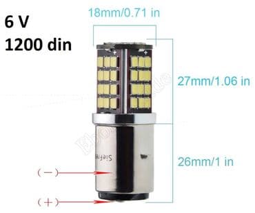 Elektro materijal: LED sijalica BA20D (dual contact bayonet) – 6 V - Napon: 6 V - Cena