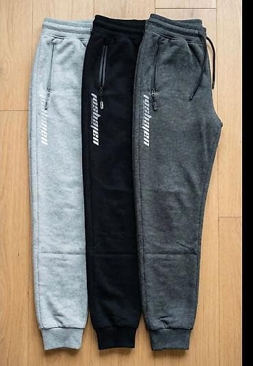 Majice: Muške donji deo trenerke – slim/regular kroj sa ranflama - Materijal — 2